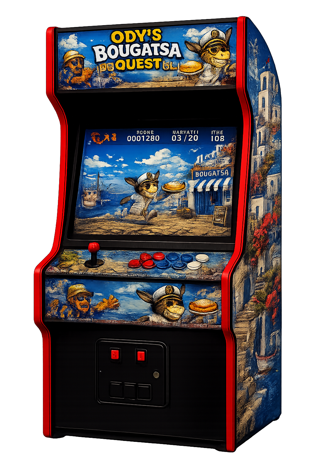 Ody's Bougatsa Quest arcade machine